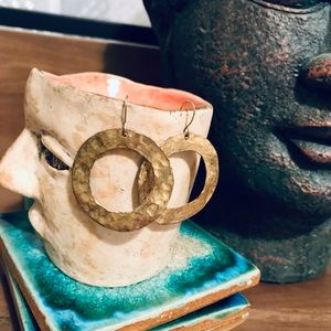 Hand hammered brass statement earrings